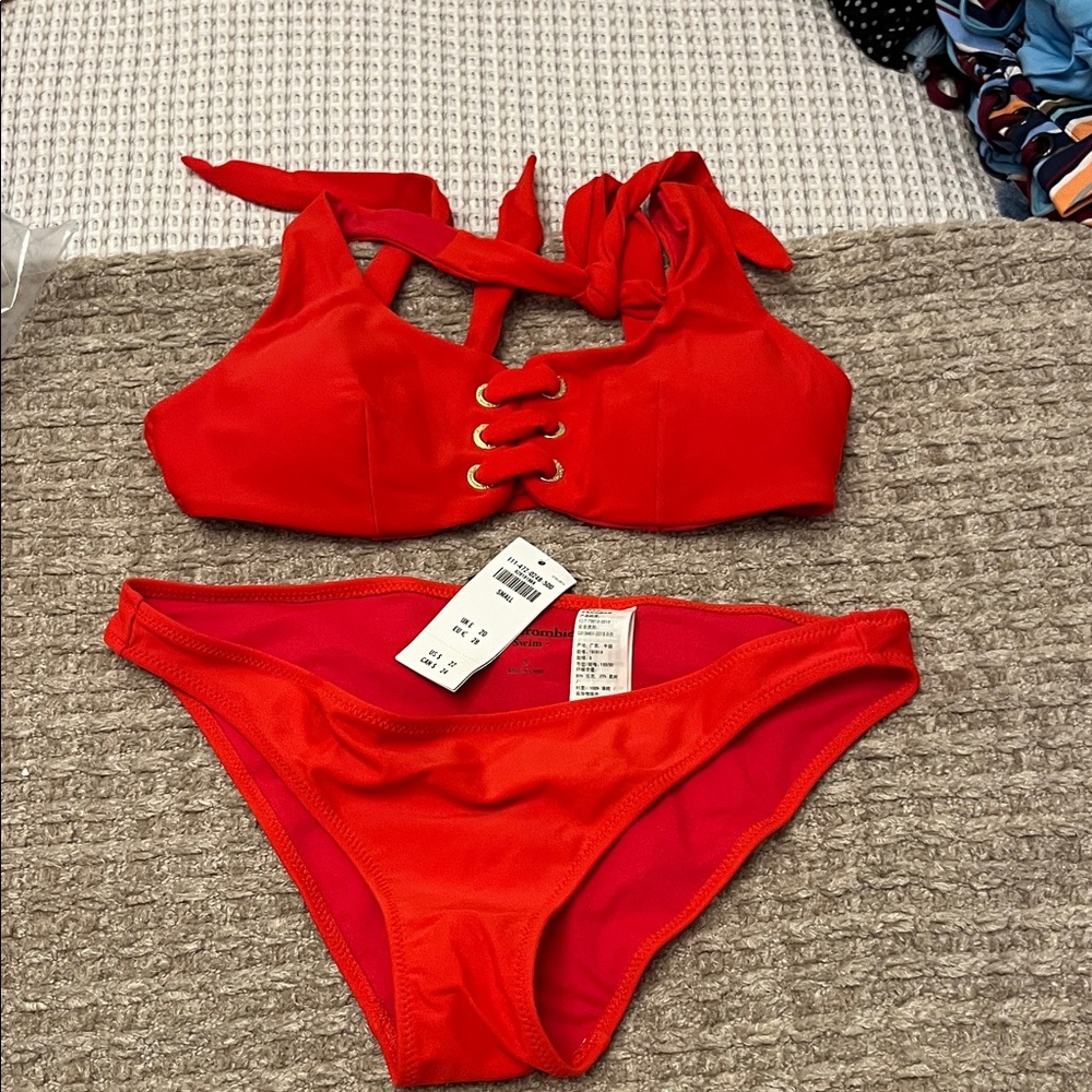 Abercrombie & Fitch Vibrant Red Bikini Bottom